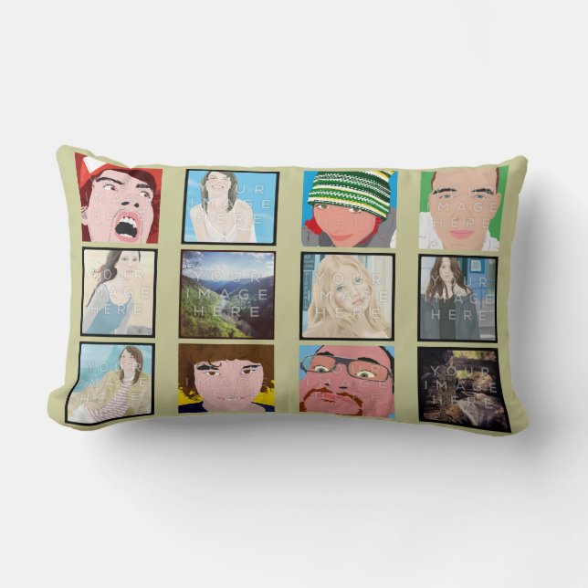Instagram Mosaic Photo Personalised Pillow (Front)