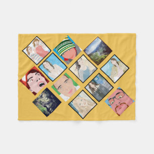 Instagram Mosaic Photo Yellow Fleece Blanket