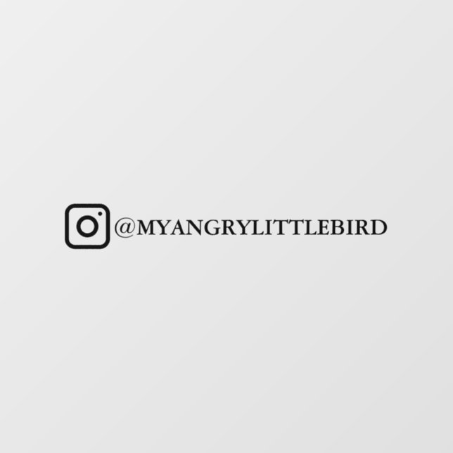 Instagram Name Mirror Decal Window Cling (Sheet)