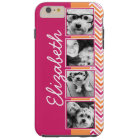 Instagram Photo Collage Hot Pink Orange Chevrons