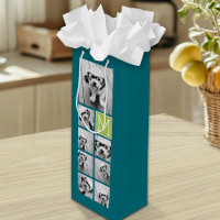 Instagram Photo Collage Monogram - Blue and Lime
