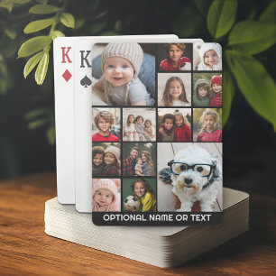Instagram Photo Collage - Up to 14 photos Black Playing Cards