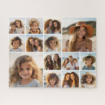 Instagram Photo Collage - Up to 14 photos White Jigsaw Puzzle<br><div class="desc">A design with a white background. Use up to fourteen square photos to create a unique and personal gift. If you need to adjust the pictures,  click on the customise tool to make changes.</div>