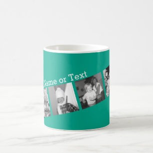 Instagram Photo Collage with 4 pictures - emerald Coffee Mug