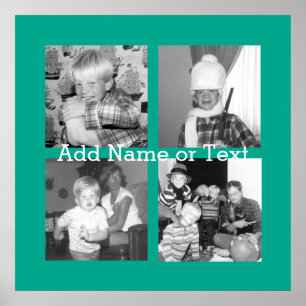 Instagram Photo Collage with 4 pictures - emerald Poster