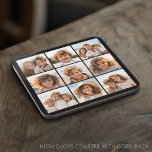 Instagram Photo Collage with 9 square photos Coaster<br><div class="desc">Use your photos without frames on this one! Add your favourite pictures and snapshots to this strip for a fun memory keeper. An artistic way to display your best photo sharing pics.</div>