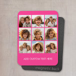 Instagram Photo Collage with 9 square photos Magnet<br><div class="desc">Use your photos without frames on this one! Add your favourite pictures and snapshots to this strip for a fun memory keeper. An artistic way to display your best photo sharing pics.</div>