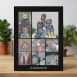 Instagram Photo Collage with 9 square photos Postcard<br><div class="desc">Photo montage of 9 photos in different sizes on a solid colour background. Use your photos without frames on this one! Add your favourite pictures and snapshots to this strip for a fun memory keeper. An artistic way to display your best photo sharing pics.</div>
