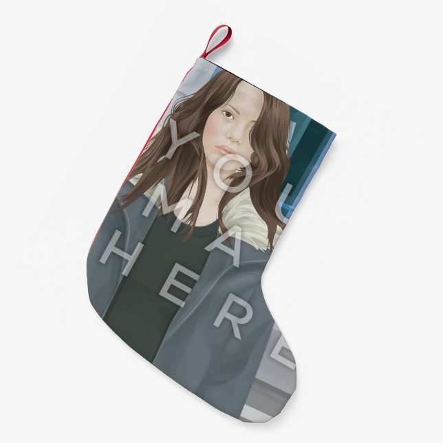 Instagram Photo Customisable Christmas Stocking (Front (Hanging))