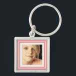 Instagram Photo in Squares matching background Key Ring<br><div class="desc">Perfect for square formatted instagram photos! Upload your own favourite snapshot and it will sit nicely behind simple double white square frames on a solid colour background. Choose your own background colour using the advanced customisation options. Looks great with B&W or colour photographs. Sample photo cc/cu ok with credit by...</div>