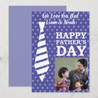 Instagram Photo Tie Dots Blue Fathers Day Card