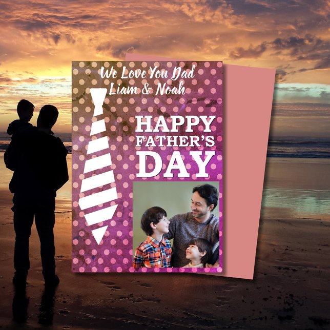 Instagram Photo Tie Dots Modern Fathers Day Card (Instagram Photo Tie Dots Modern Fathers Day Card)