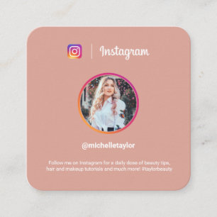 Instagram photo trendy social media modern pink calling card