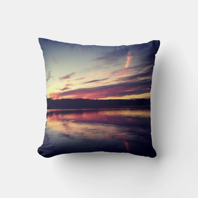 Instagram Pillow: Sunset on a Lake Cushion (Front)