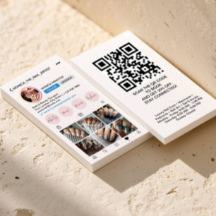 Instagram Profile 6 Photo Grid Follow Me QRCODE  Business Card