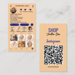 Instagram QR Code Business Follow Me Photo Grid Card