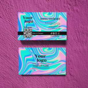 Instagram Qr Code Holographic Social Media Follow Business Card