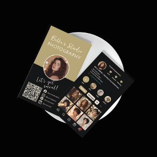 Instagram Scan To Connect QR Code Beige Business Card