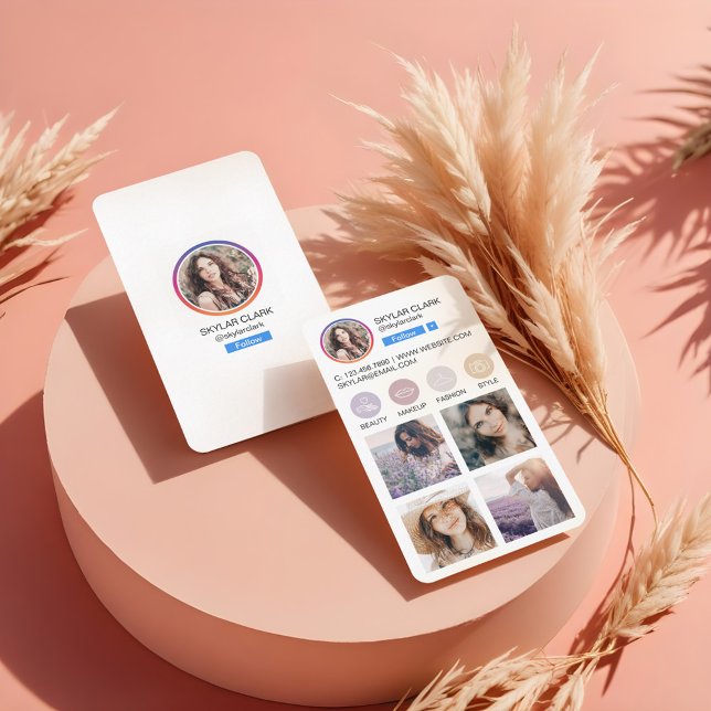 Instagram Social Media Follow Profile Photo Grid Business Card (Instagram Social Media Follow Profile Photo Grid Business Card)