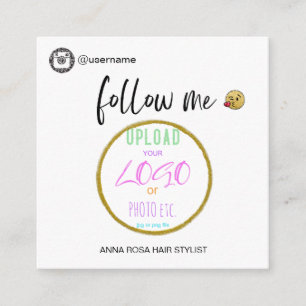 *~* INSTAGRAM Social Media LOGO Emoji QR code Square Business Card