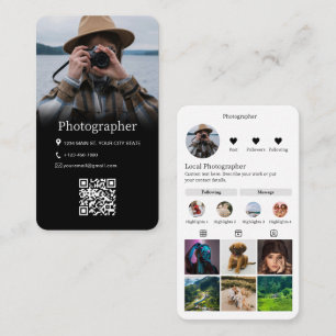 Instagram Social Media Profile QR Code Business Card