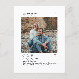 Instagram Style Minimalist Custom Photo Announcement Postcard