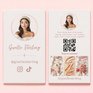Instagram TikTok Modern Social Media Blush Pink  Business Card