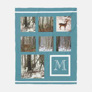 Instagram  your pictures custom collage monogram fleece blanket