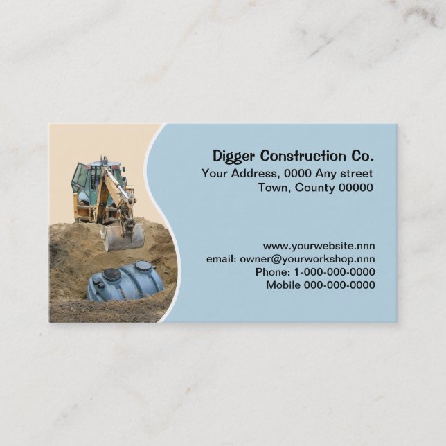 Installing a black septic tank business card (Front)