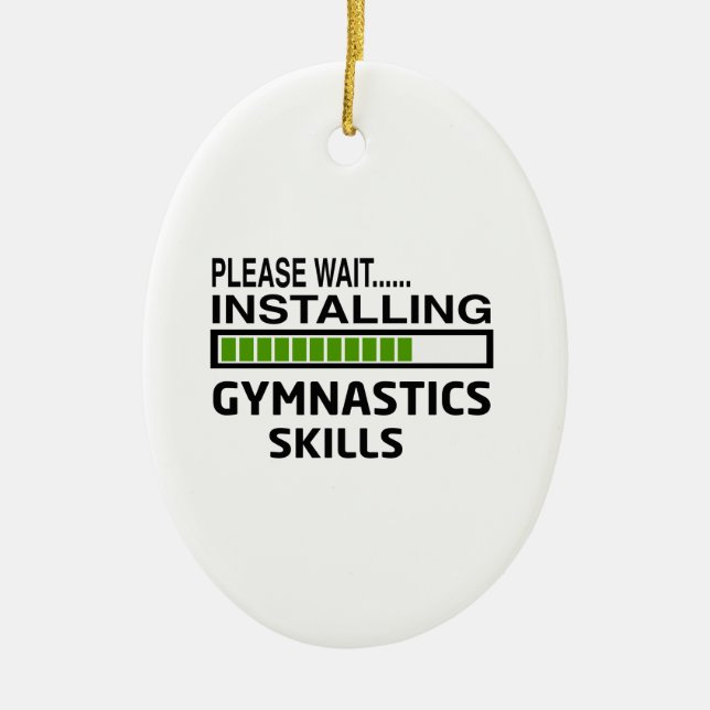 Installing Gymnastics Skills Ceramic Tree Decoration (Front)
