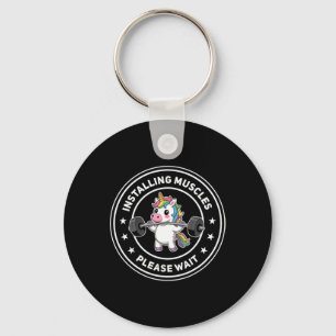 Installing Muscles Please Wait Cute Gym Unicorn Bo Key Ring
