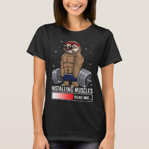 Installing Muscles Please Wait Sloth Gym Workout T-Shirt