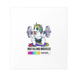 Installing Muscles Unicorn Rainbow Gym Workout Fat Notepad