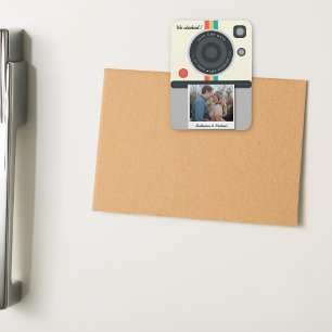 Instant Camera Couple Photo Date Location Unique Magnet