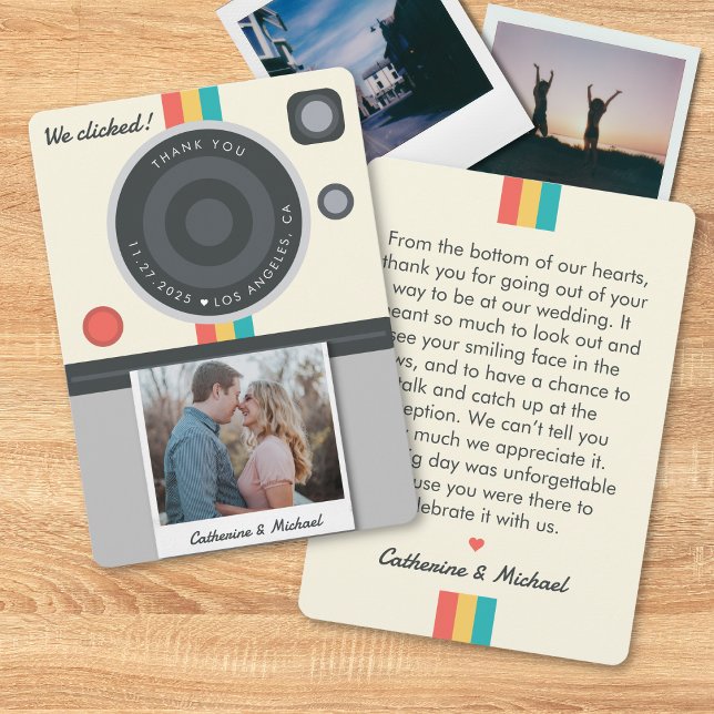 Instant Camera Couple Photo Unique Thank You Card (Creator Uploaded)