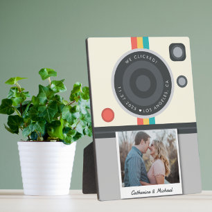 Instant Camera Couple Photo Unique Wedding  Plaque