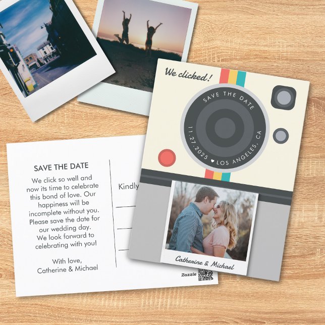 Instant Camera Couple Photo Unique Wedding  Postcard (Creator Uploaded)
