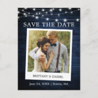 Instant Camera Photo Lights Wood Save The Date