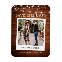 Instant Camera Photo Wood Lights Save The Date