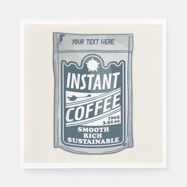 Instant coffee pop art illustration napkin (Front)