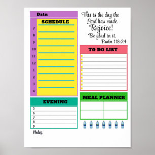 Instant Download Daily Planner Sheet Poster
