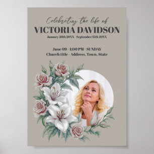 Instant Download Flower Frame Funeral Media Poster
