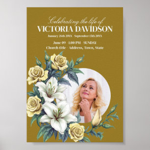 Instant Download Flower Frame Funeral Media Poster