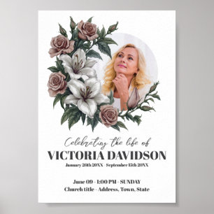 Instant Download Flower Frame Funeral Post Poster