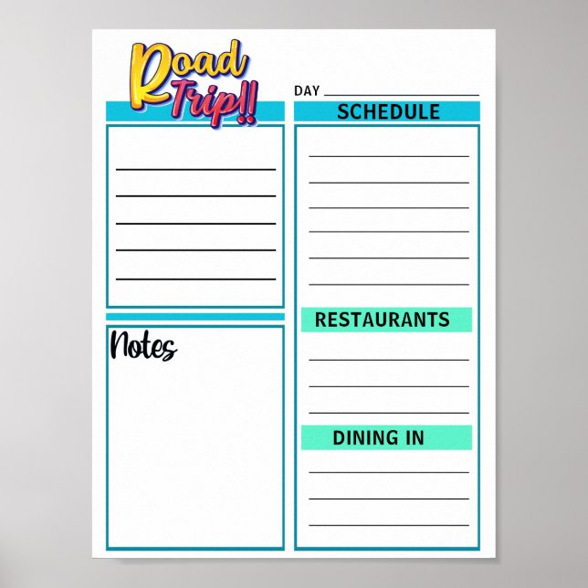 Instant Download Vacation Daily Planner  Poster (Front)