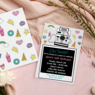 Instant Film Camera Birthday Party Invitation