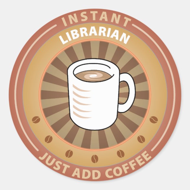 Instant Librarian Classic Round Sticker (Front)