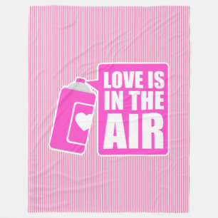 Instant Love Pink Striped Fleece Blanket