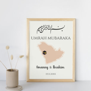 Instant Personalised Hajj or Umrah Mubarak Islamic Poster