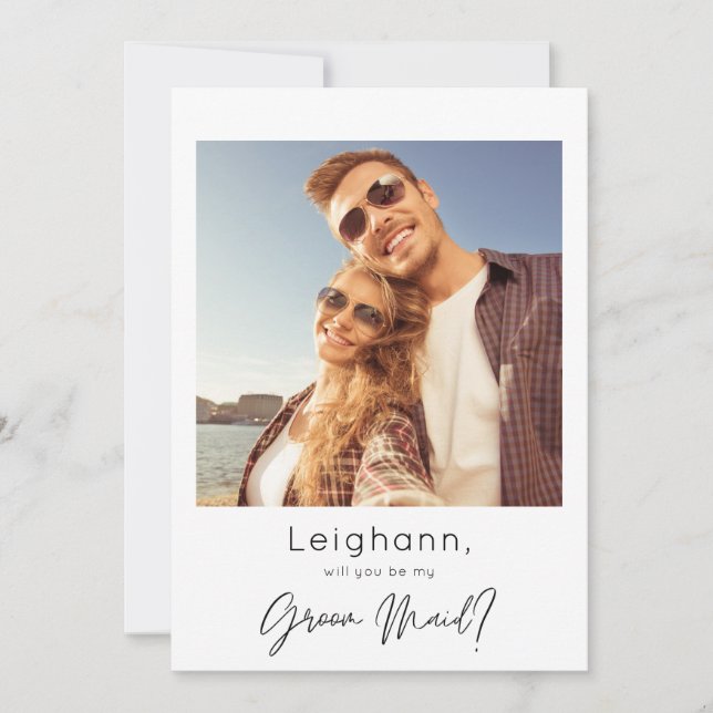 Instant Photo Be My Groom Maid Proposal Invitation (Front)